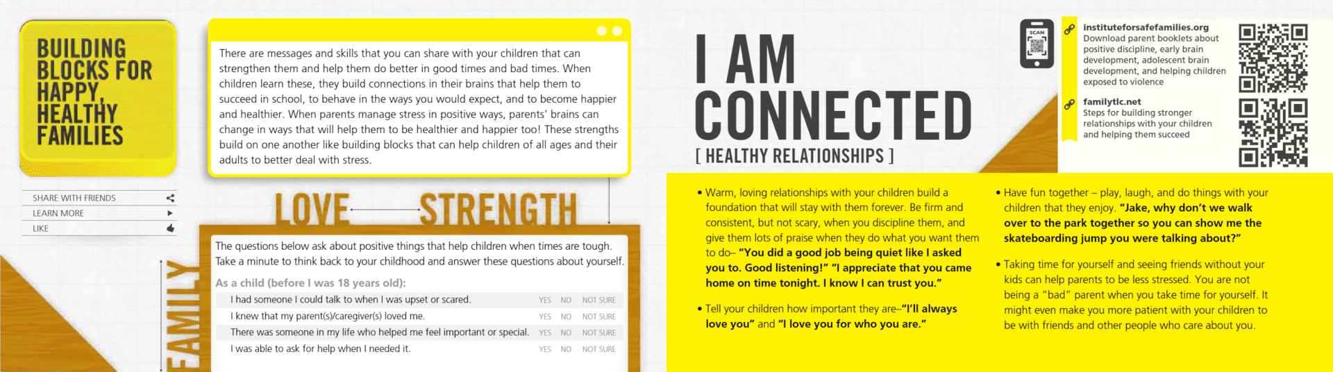 A yellow and white page with text about healthy relationships.